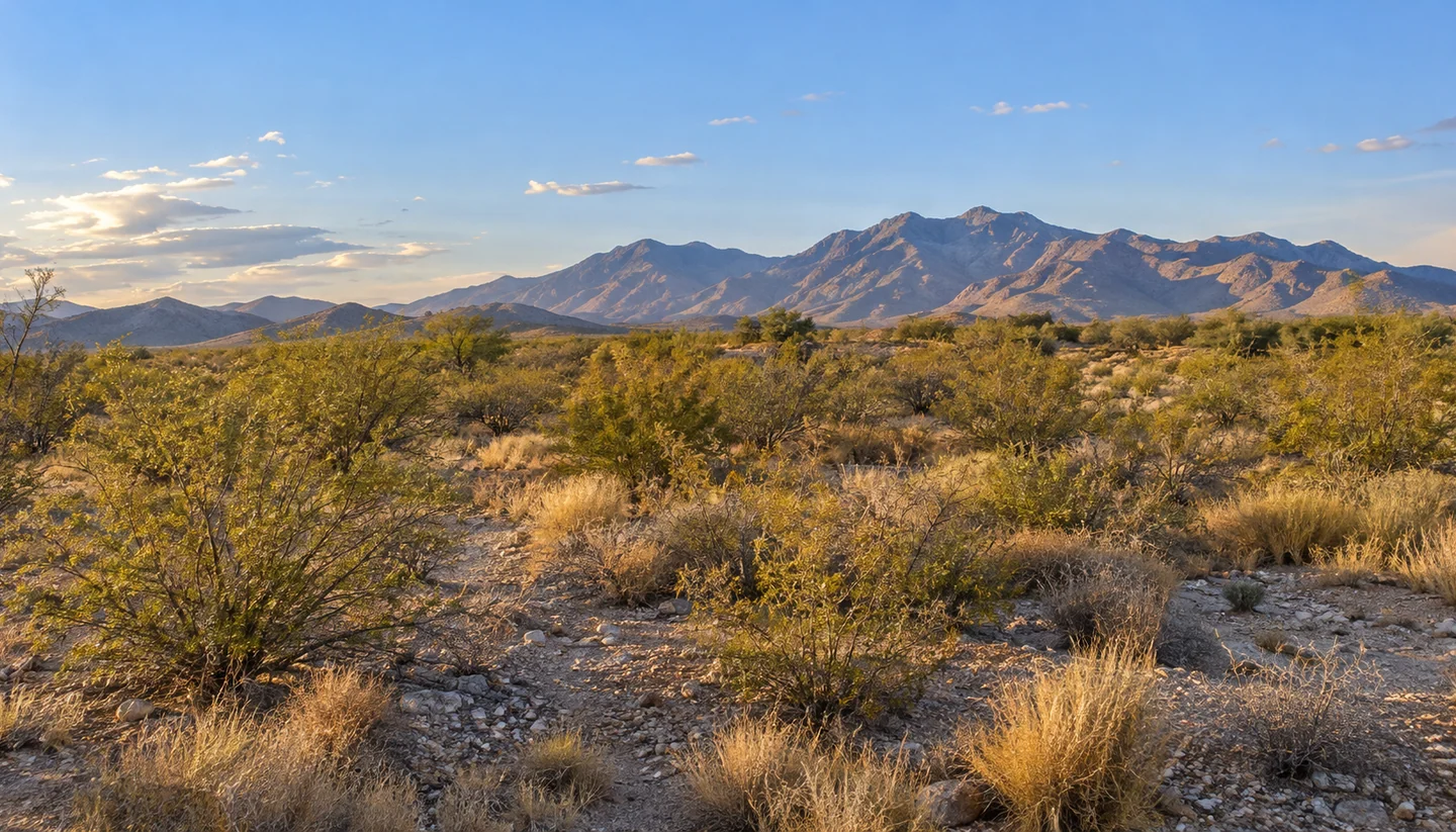 Photorealistic Arizona land setting
