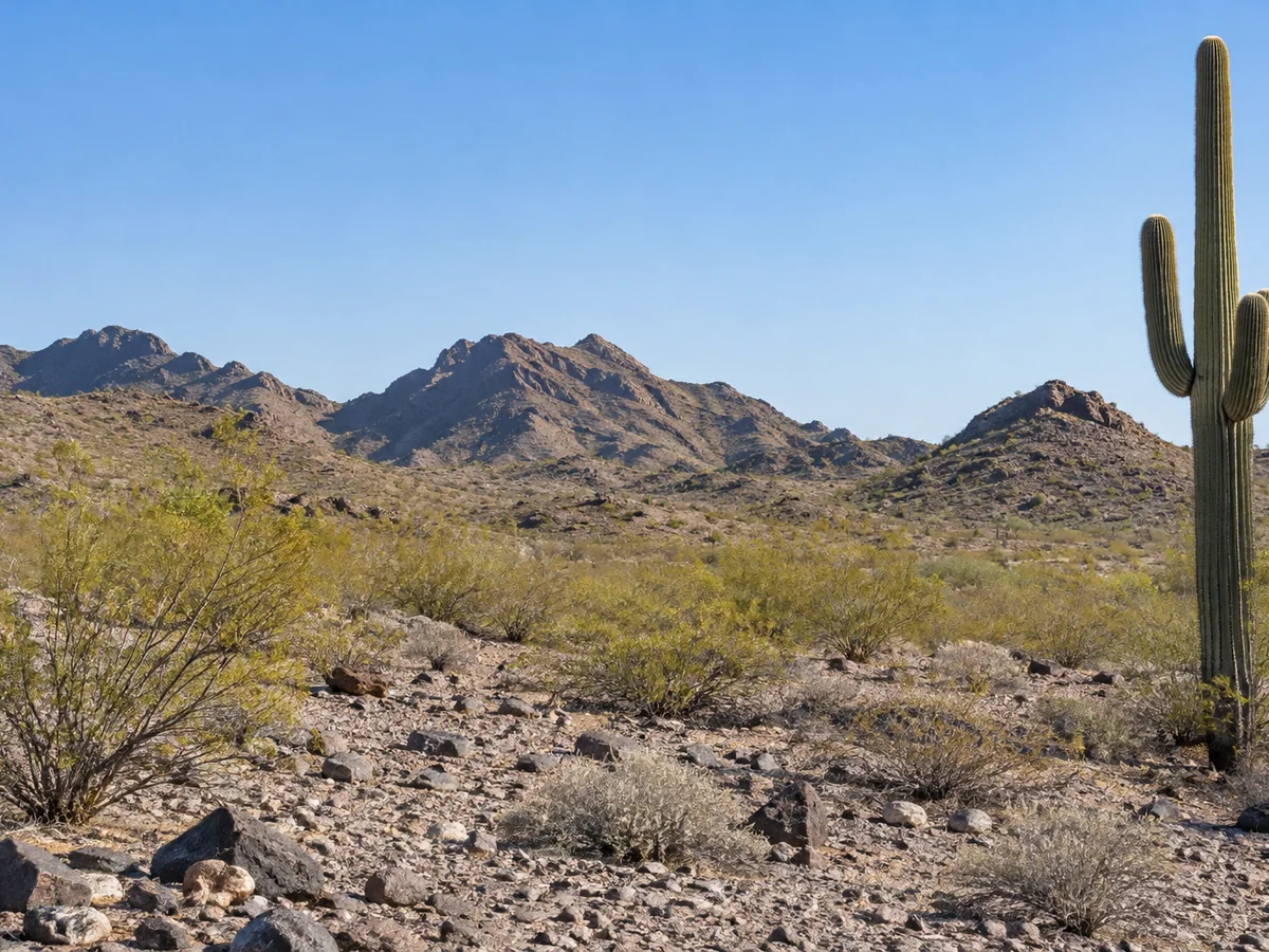 Photorealistic Arizona desert parcels